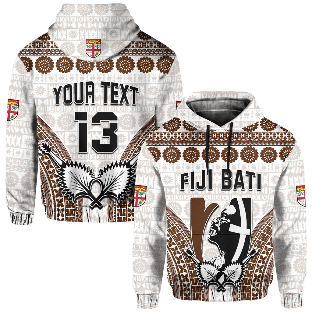 Custom Text and Number Fiji Rugby Bati Hoodie Proud Tapa Pattern LT13 - Wonder Print Shop