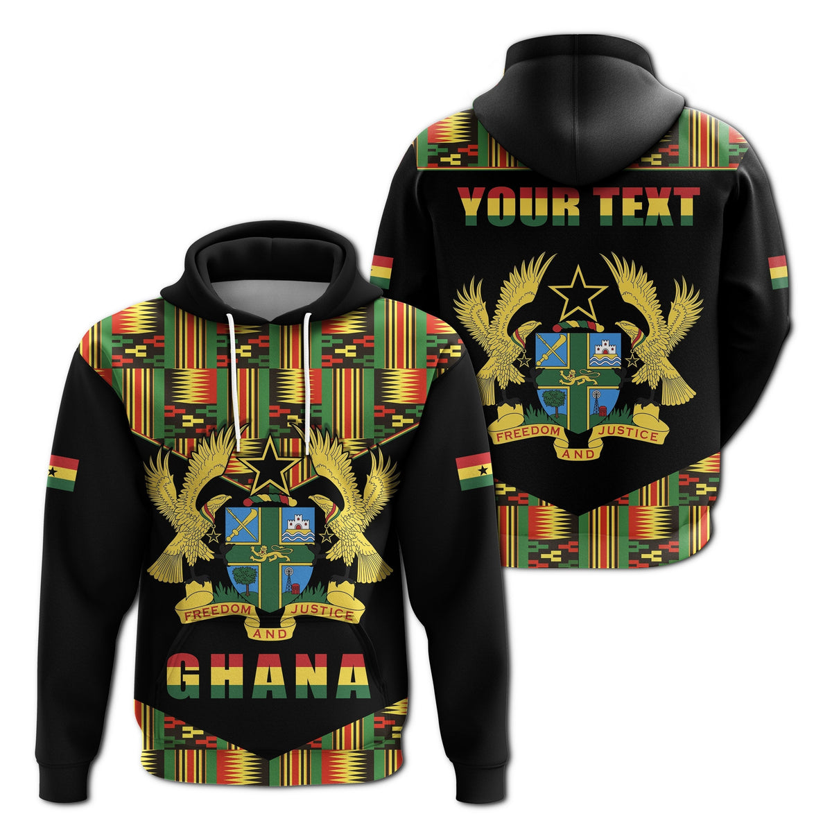 Custom Ghana Hoodie Proud Ankara Kente LT13 - Wonder Print Shop