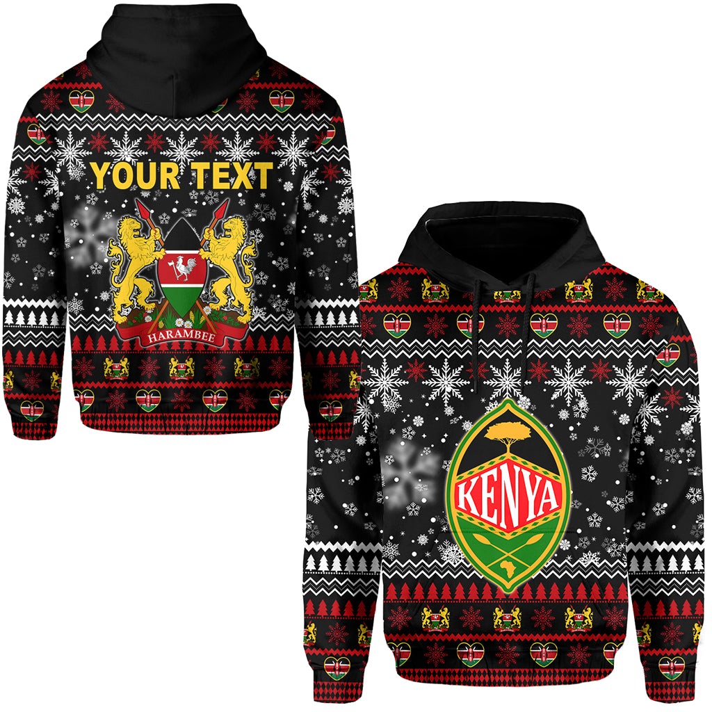 Kenya Christmas Personalized Hoodie Shield mix African Pattern LT13 - Wonder Print Shop