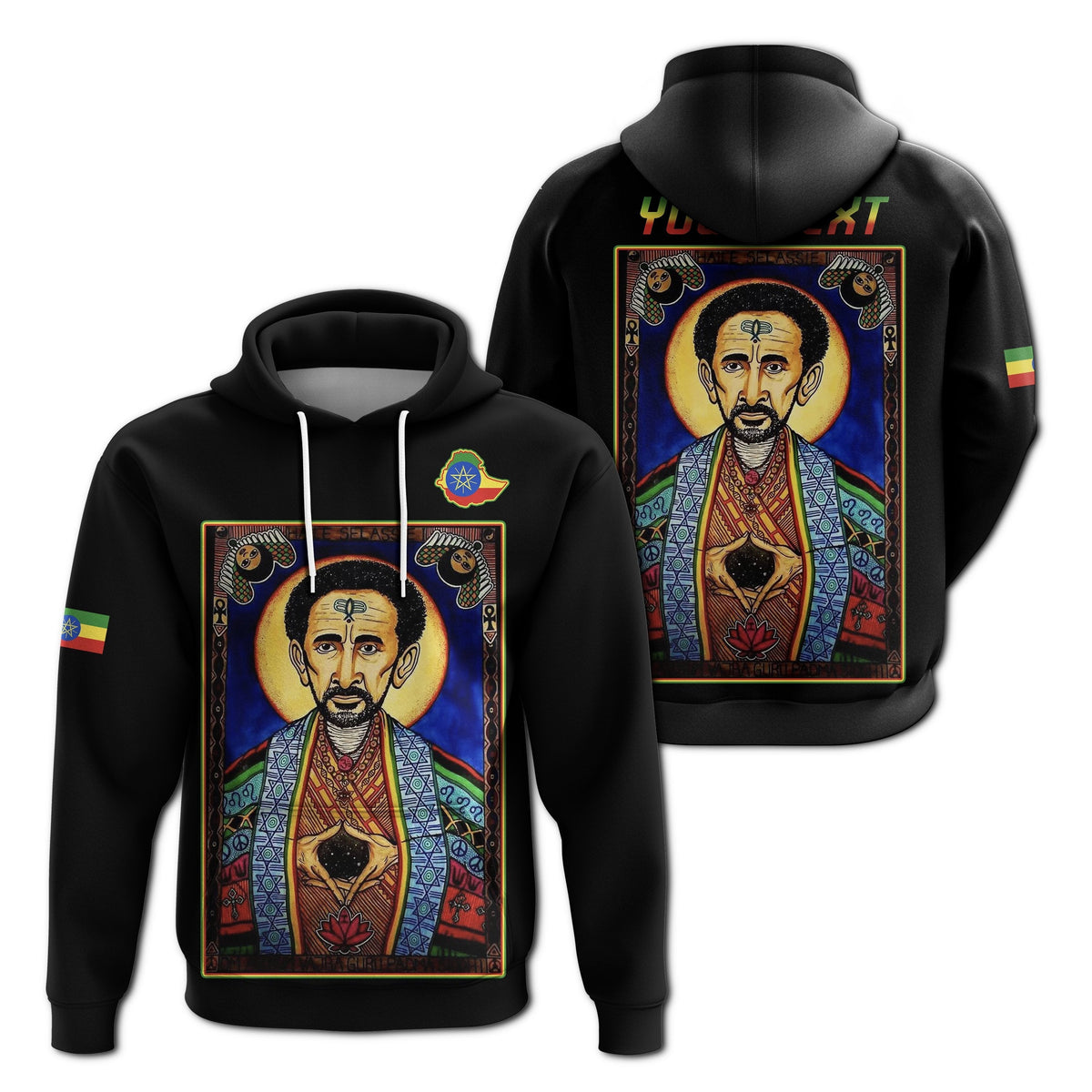 Custom Ethiopia Proud Hoodie Haile Selassie I LT13 - Wonder Print Shop