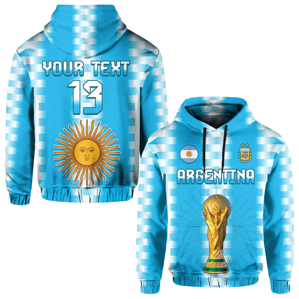 Custom Argentina Football Champions Hoodie La Albiceleste GOAT LT13 - Wonder Print Shop