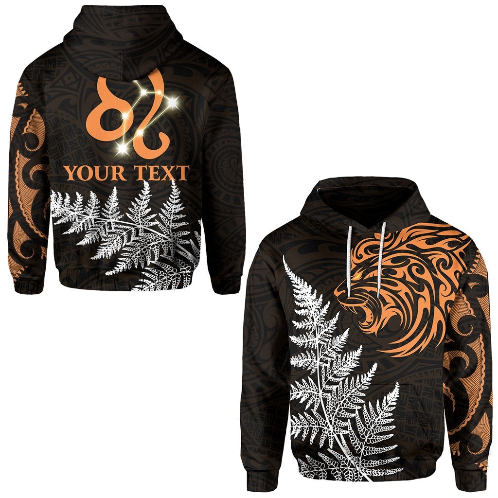 Custom Leo Zodiac Style Maori Hoodie Orange Lion LT13 - Wonder Print Shop
