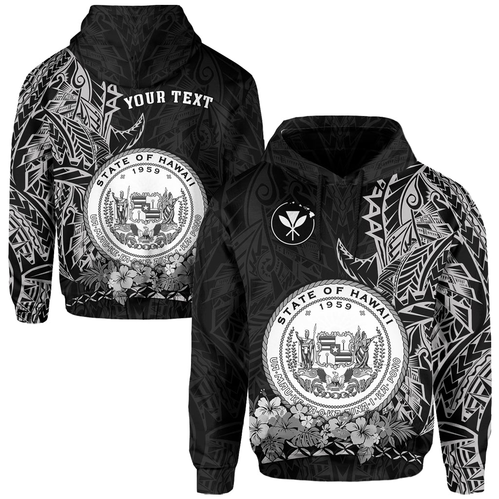 Custom Hawaiian Polynesian Hoodie White Seal of Hawaii LT13 - Wonder Print Shop