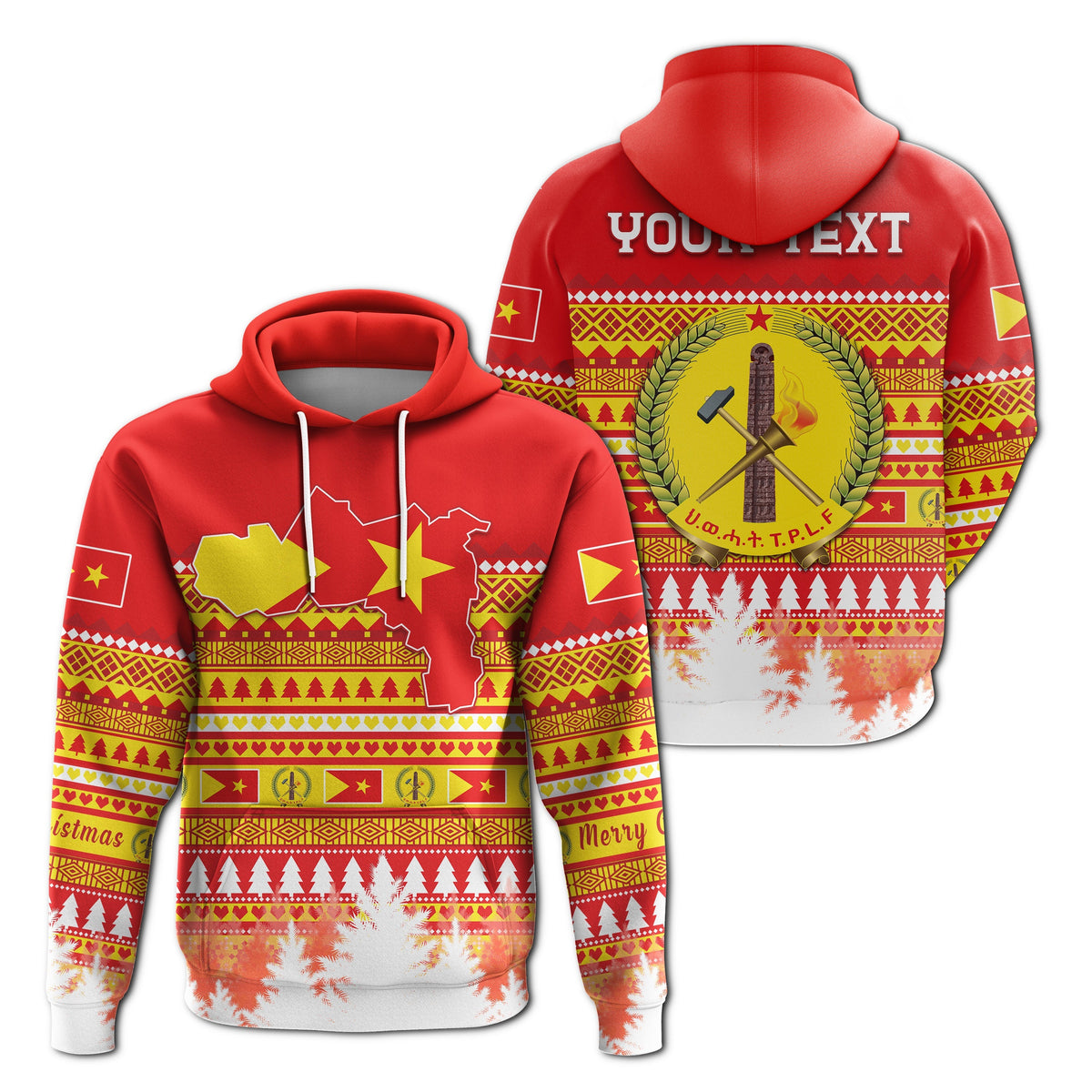 Tigray Custom Hoodie Merry Christmas Mix African Pattern LT13 - Wonder Print Shop