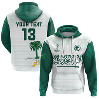Custom Saudi Arabia Football Hoodie KSA Proud Arabia Pattern White Special LT13 - Wonder Print Shop