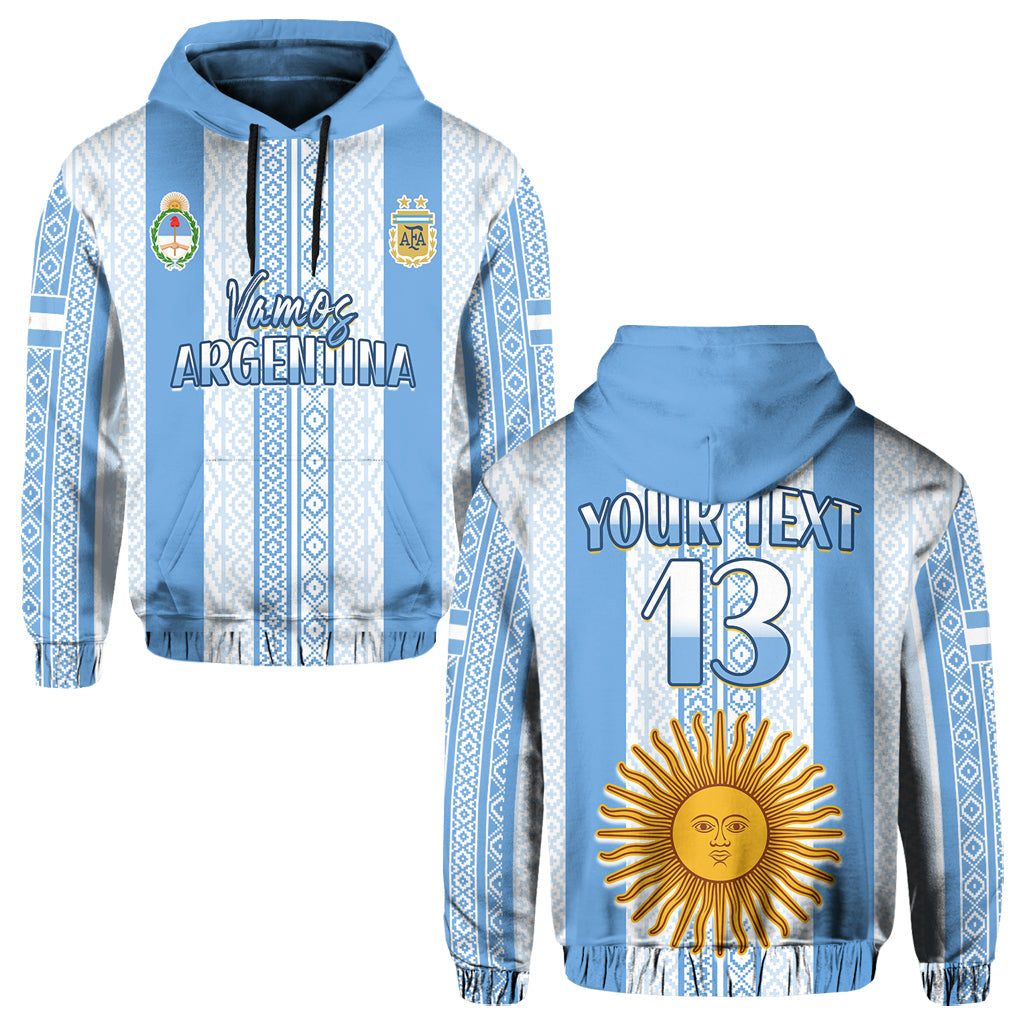Custom Argentina Football Hoodie Champions World Cup Gaucho Vamos LT13 - Wonder Print Shop