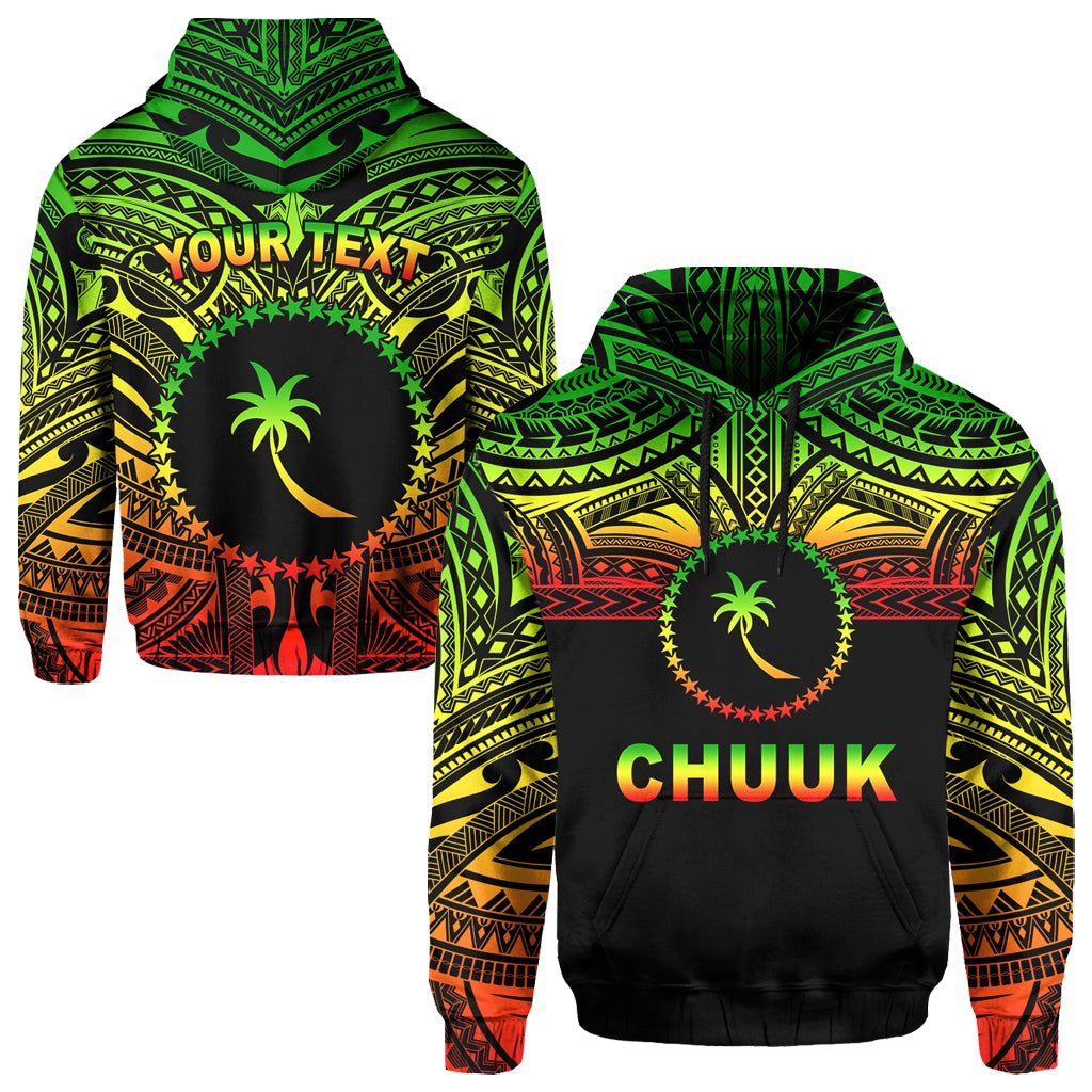 Custom Chuuk Flag Hoodie Micronesia Style Reggae LT13 - Wonder Print Shop