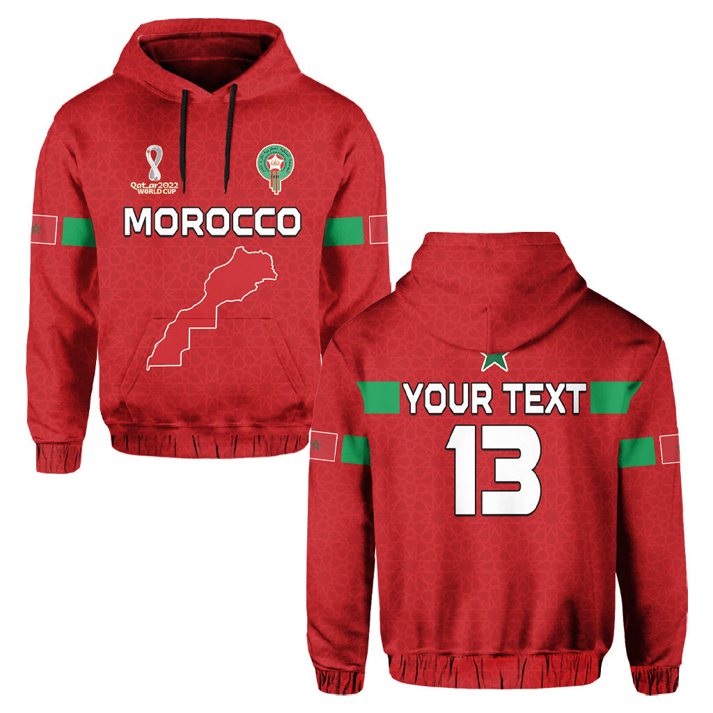 Custom Morocco Football Hoodie Champions World Cup New History LT13 - Wonder Print Shop