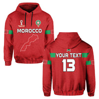 Custom Morocco Football Hoodie Champions World Cup New History LT13 - Wonder Print Shop