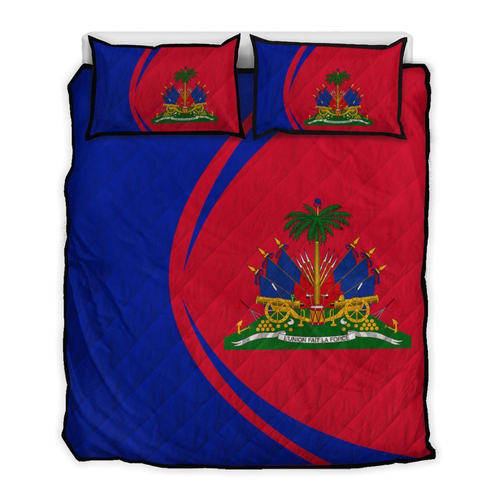 haiti-flag-coat-of-arms-quilt-bed-set-circle