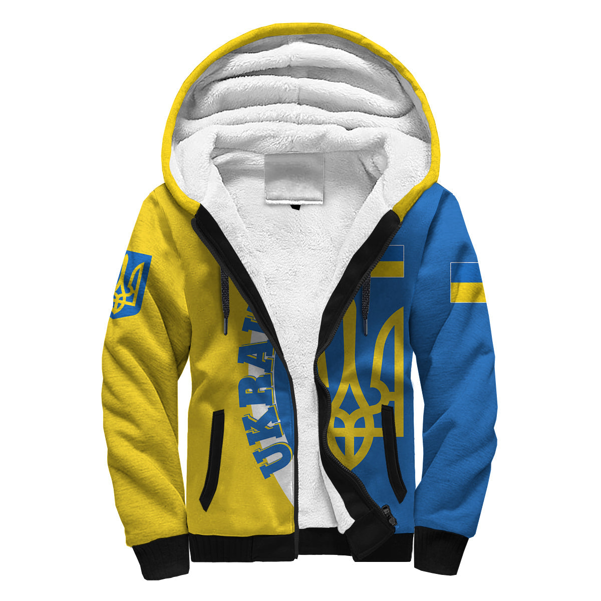 Ukraine Sherpa Hoodie Half Cirlce RLT7 - Wonder Print Shop