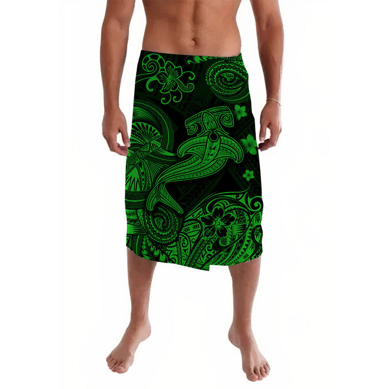 Hawaii Hammer Shark Polynesian Lavalava Unique Style - Green LT8 - Wonder Print Shop
