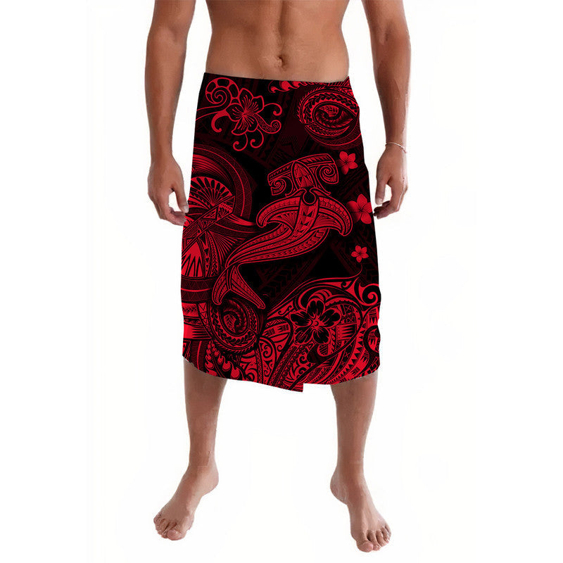 Hawaii Hammer Shark Polynesian Lavalava Unique Style - Red LT8 - Wonder Print Shop