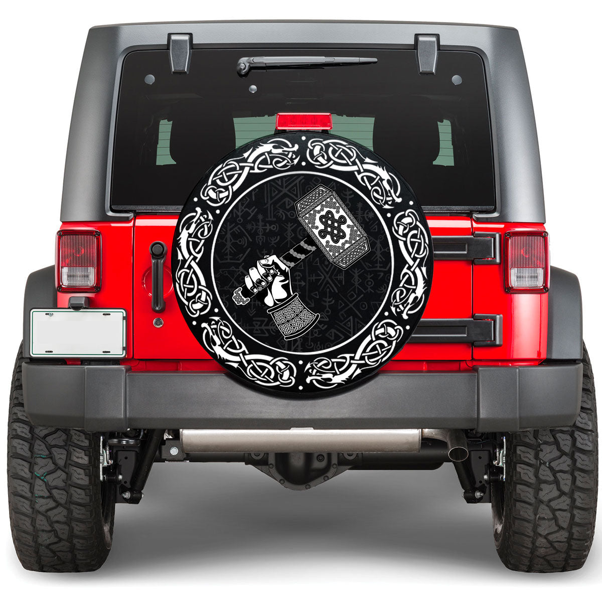 Viking Hand Holding The Hammer Of God Thor Viking Spare Tire Cover RLT12 - Wonder Print Shop