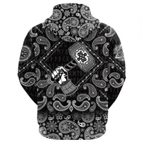 Viking Hoodie Hand Holding The Hammer Of God Thor with Bandana Paisley Style RLT12 - Wonder Print Shop