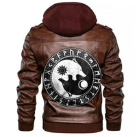 Viking Hati and Skoll Sun and Moon Leather Jacket RLT12 - Wonder Print Shop