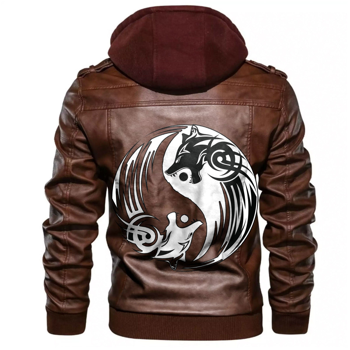 Viking Hati and Skoll Symbol Leather Jacket RLT12 - Wonder Print Shop