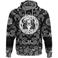 Viking Hoodie Hati and Skoll Runes with Bandana Paisley Style RLT12 - Wonder Print Shop