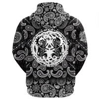 Viking Hoodie Hati and Skoll Runes with Bandana Paisley Style RLT12 - Wonder Print Shop