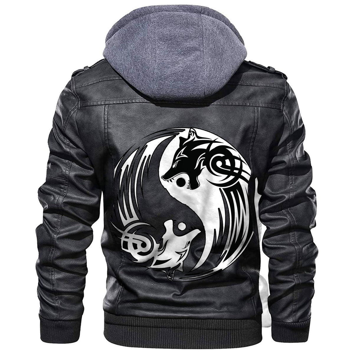 Viking Hati and Skoll Symbol Leather Jacket RLT12 - Wonder Print Shop
