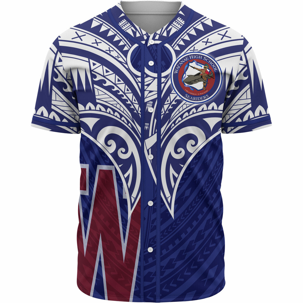 hawaii-custom-personalised-baseball-shirt-waianae-high-school-hawaiian-patterns