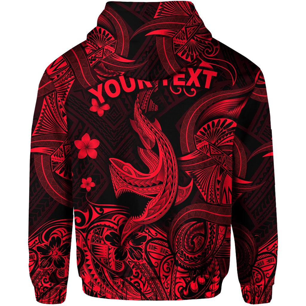 Custom Hawaii Shark Angry Polynesian Hoodie Unique Style Red LT8 - Wonder Print Shop