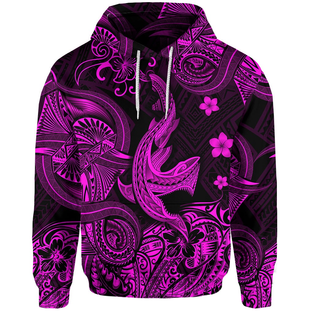 custom-personalised-hawaii-angry-shark-polynesian-hoodie-unique-style-pink