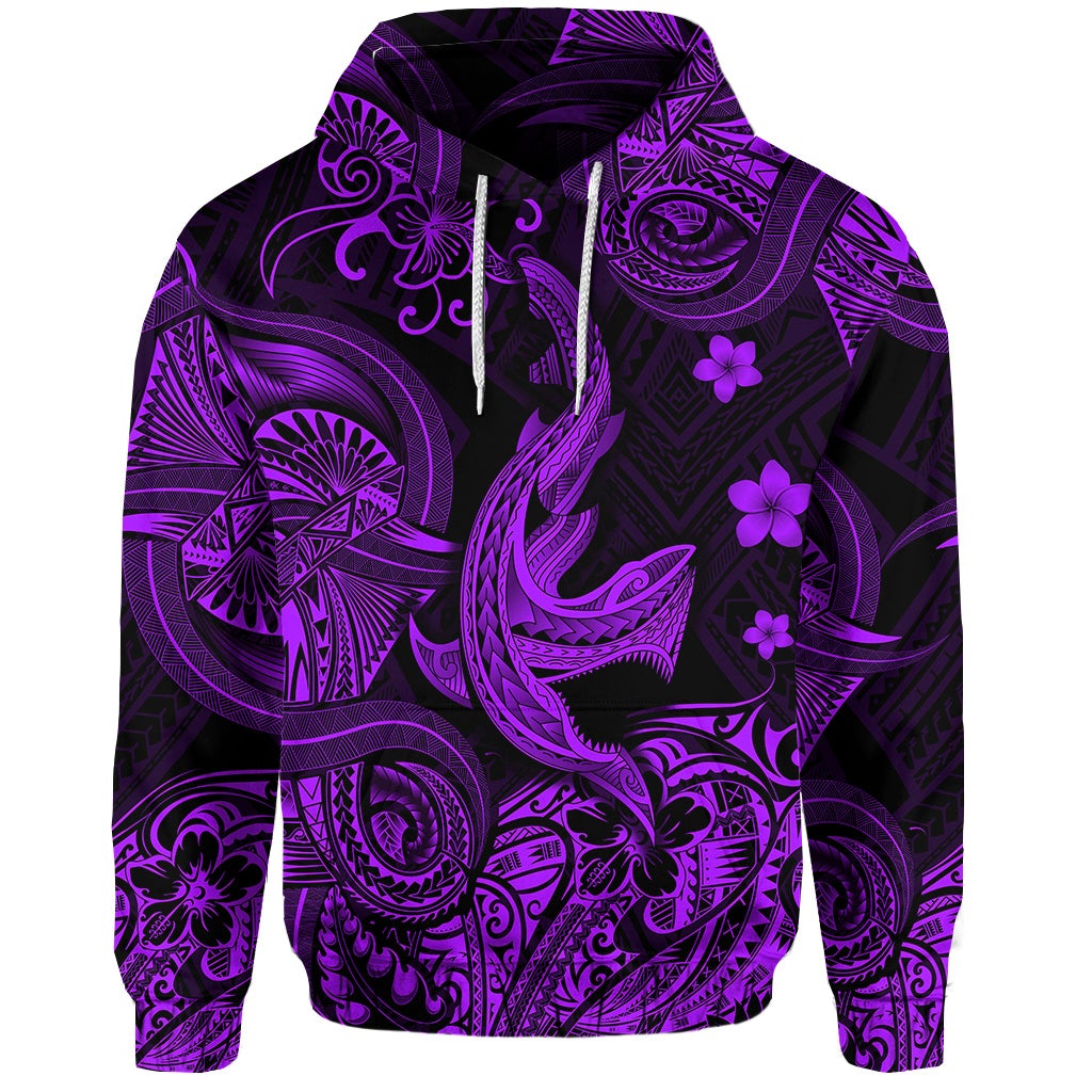 custom-personalised-hawaii-angry-shark-polynesian-hoodie-unique-style-purple