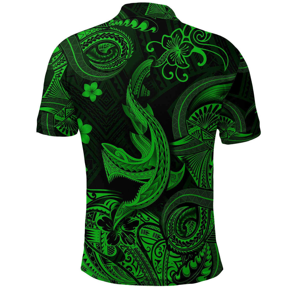 Hawaii Angry Shark Polynesian Polo Shirt Unique Style Green LT8 - Wonder Print Shop