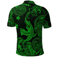 Hawaii Angry Shark Polynesian Polo Shirt Unique Style Green LT8 - Wonder Print Shop