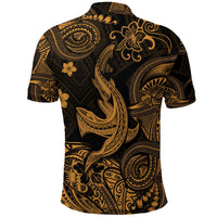 Hawaii Angry Shark Polynesian Polo Shirt Unique Style Gold LT8 - Wonder Print Shop