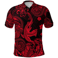 Custom Hawaii Shark Angry Polynesian Polo Shirt Unique Style Red LT8 - Wonder Print Shop