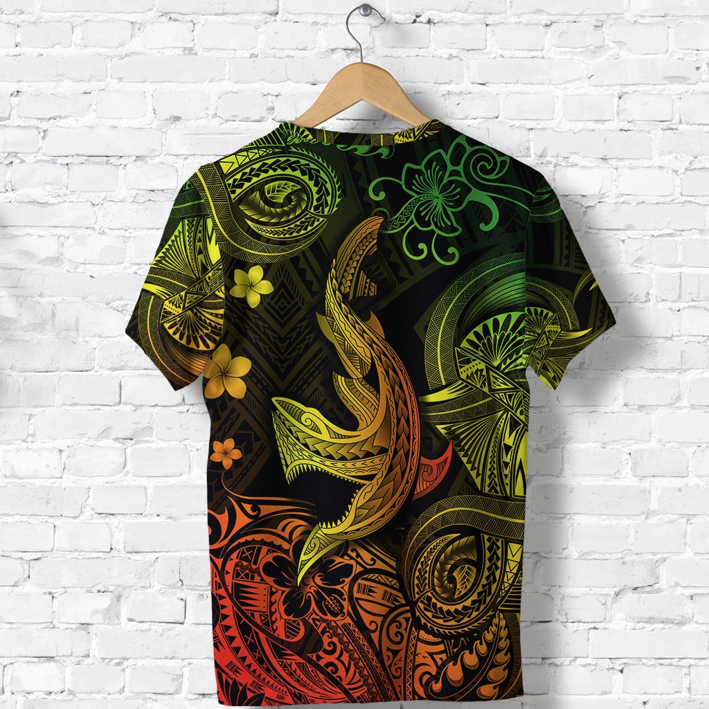 Hawaii Angry Shark Polynesian T Shirt Unique Style Reggae LT8 - Wonder Print Shop
