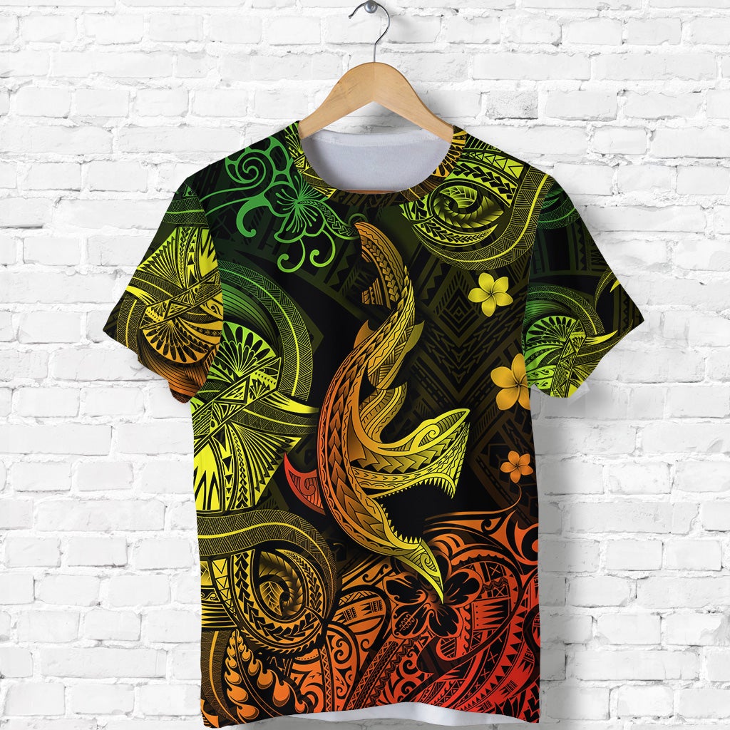Hawaii Angry Shark Polynesian T Shirt Unique Style Reggae LT8 - Wonder Print Shop