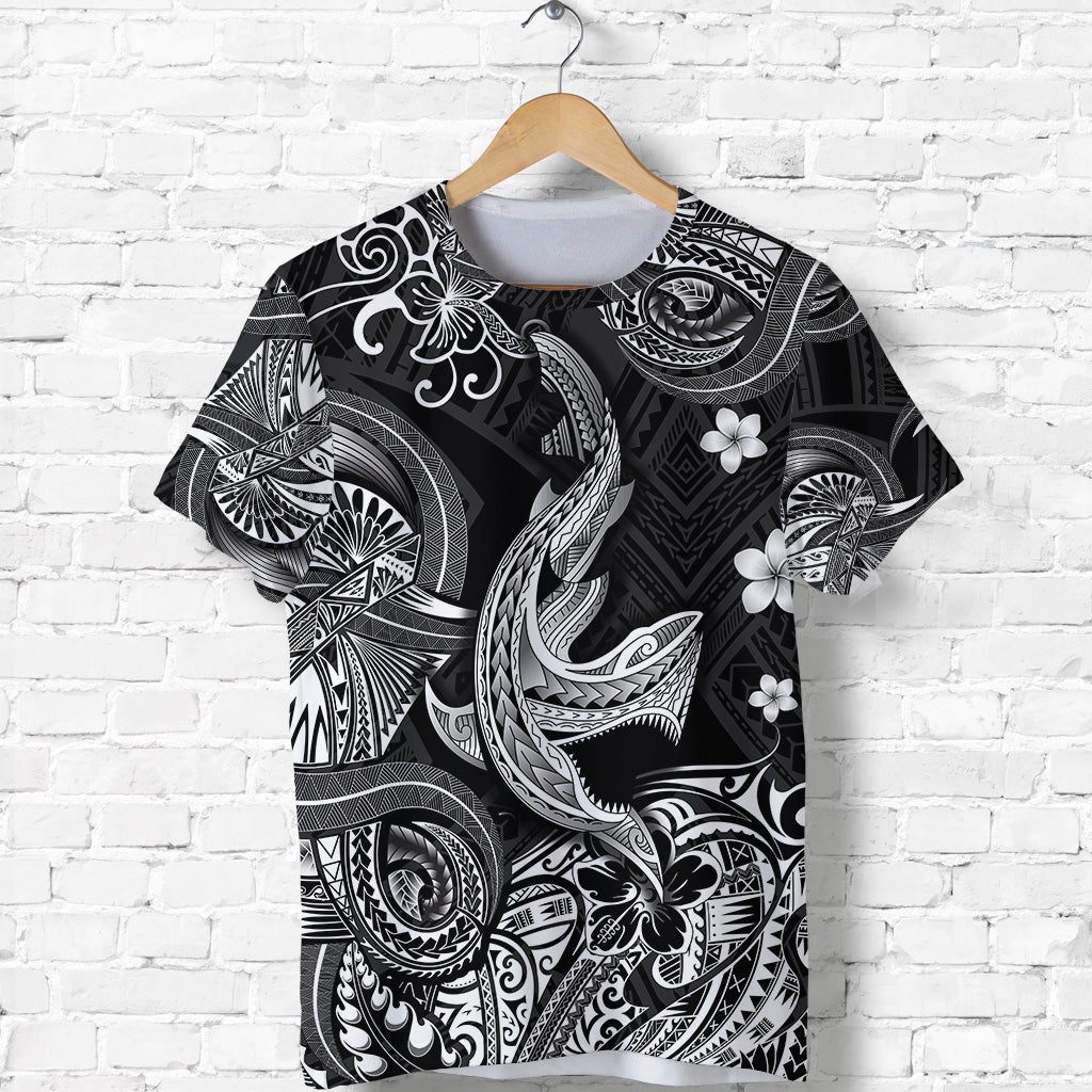 Hawaii Angry Shark Polynesian T Shirt Unique Style Black LT8 - Wonder Print Shop