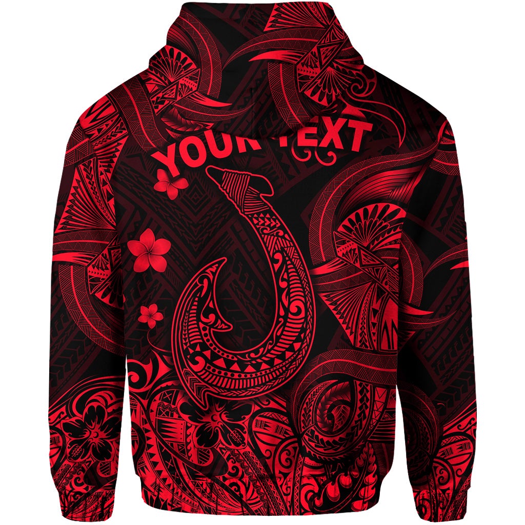 Custom Hawaii Fish Hook Polynesian Hoodie Unique Style Red LT8 - Wonder Print Shop