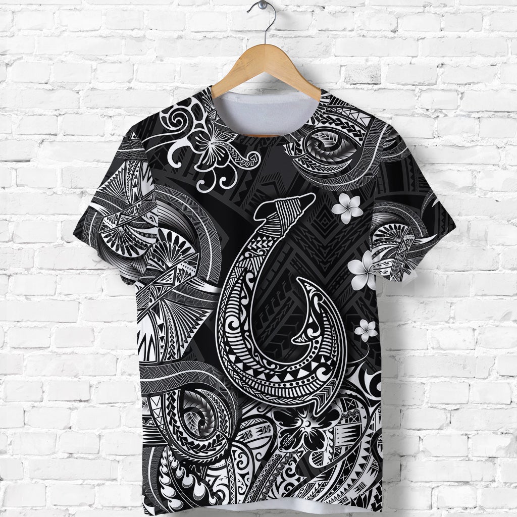 Custom Hawaii Fish Hook Polynesian T Shirt Unique Style Black LT8 - Wonder Print Shop