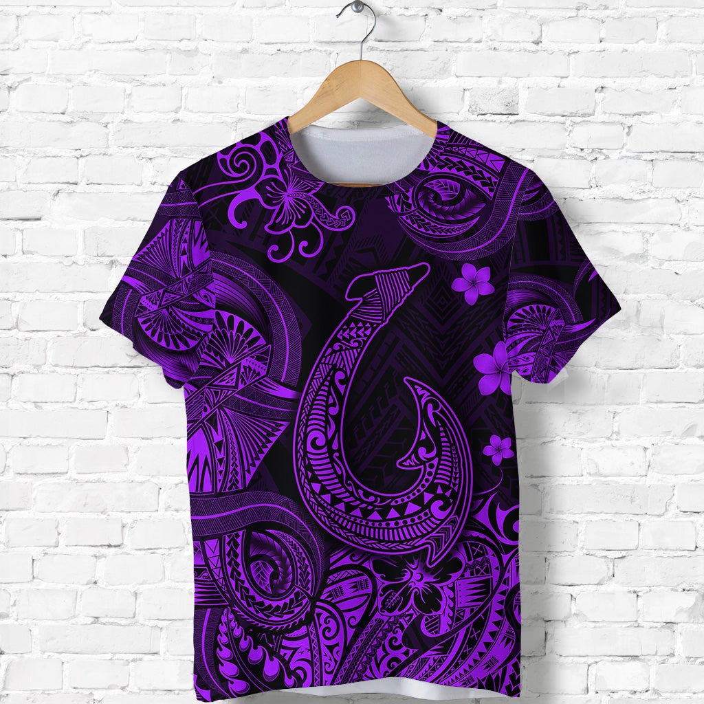 Custom Hawaii Fish Hook Polynesian T Shirt Unique Style Purple LT8 - Wonder Print Shop