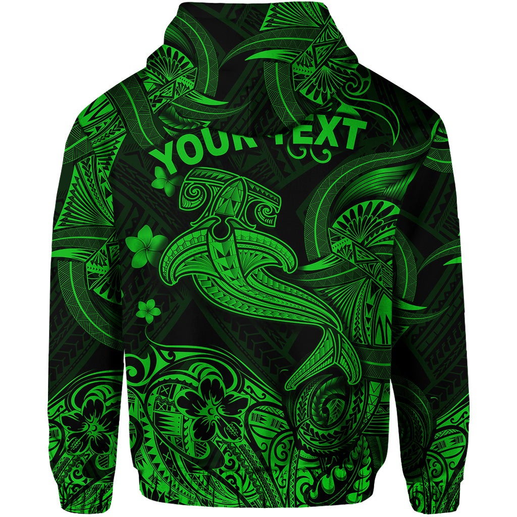 Custom Hawaii Hammer Shark Polynesian Hoodie Unique Style Green LT8 - Wonder Print Shop