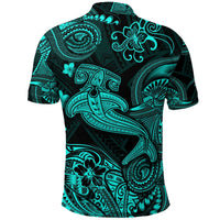 Hawaii Hammer Shark Polynesian Polo Shirt Unique Style Turquoise LT8 - Wonder Print Shop