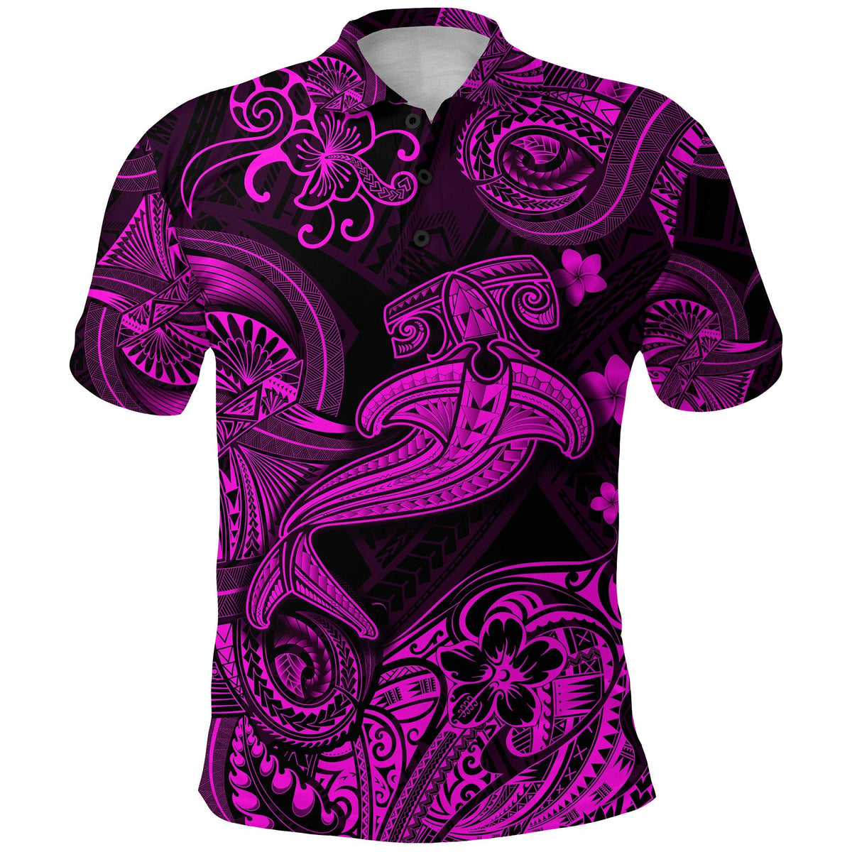Custom Hawaii Hammer Shark Polynesian Polo Shirt Unique Style Pink LT8 - Wonder Print Shop