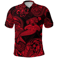 Custom Hawaii Hammer Shark Polynesian Polo Shirt Unique Style Red LT8 - Wonder Print Shop