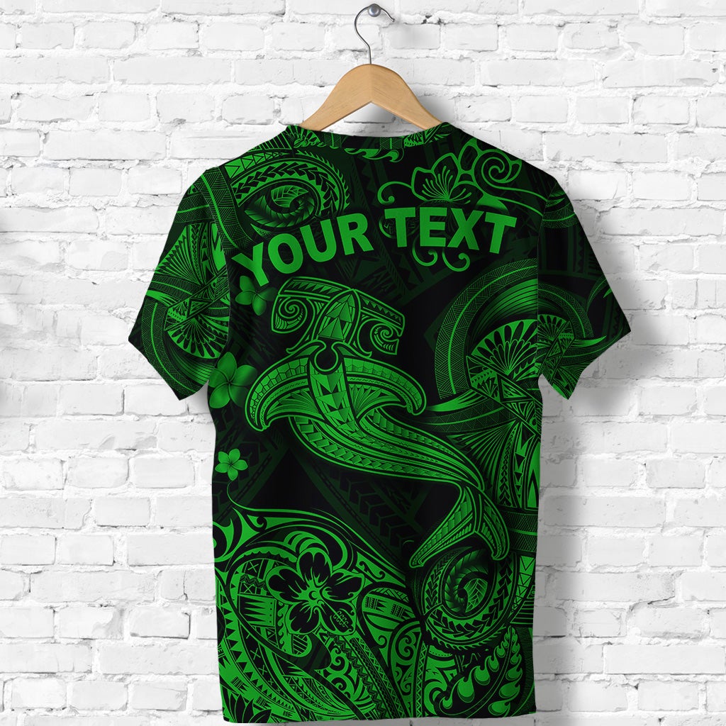 Custom Hawaii Hammer Shark Polynesian T Shirt Unique Style Green LT8 - Wonder Print Shop