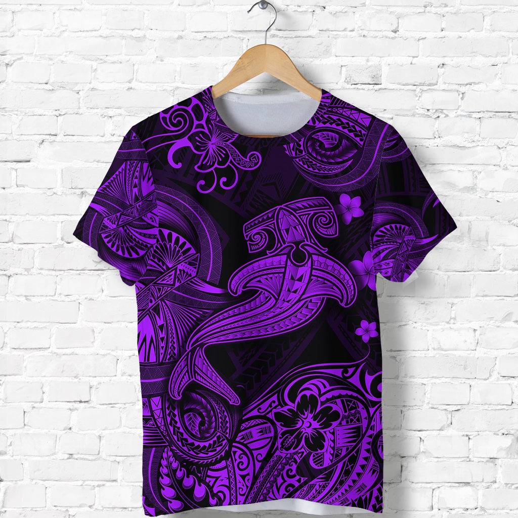 Custom Hawaii Hammer Shark Polynesian T Shirt Unique Style Purple LT8 - Wonder Print Shop