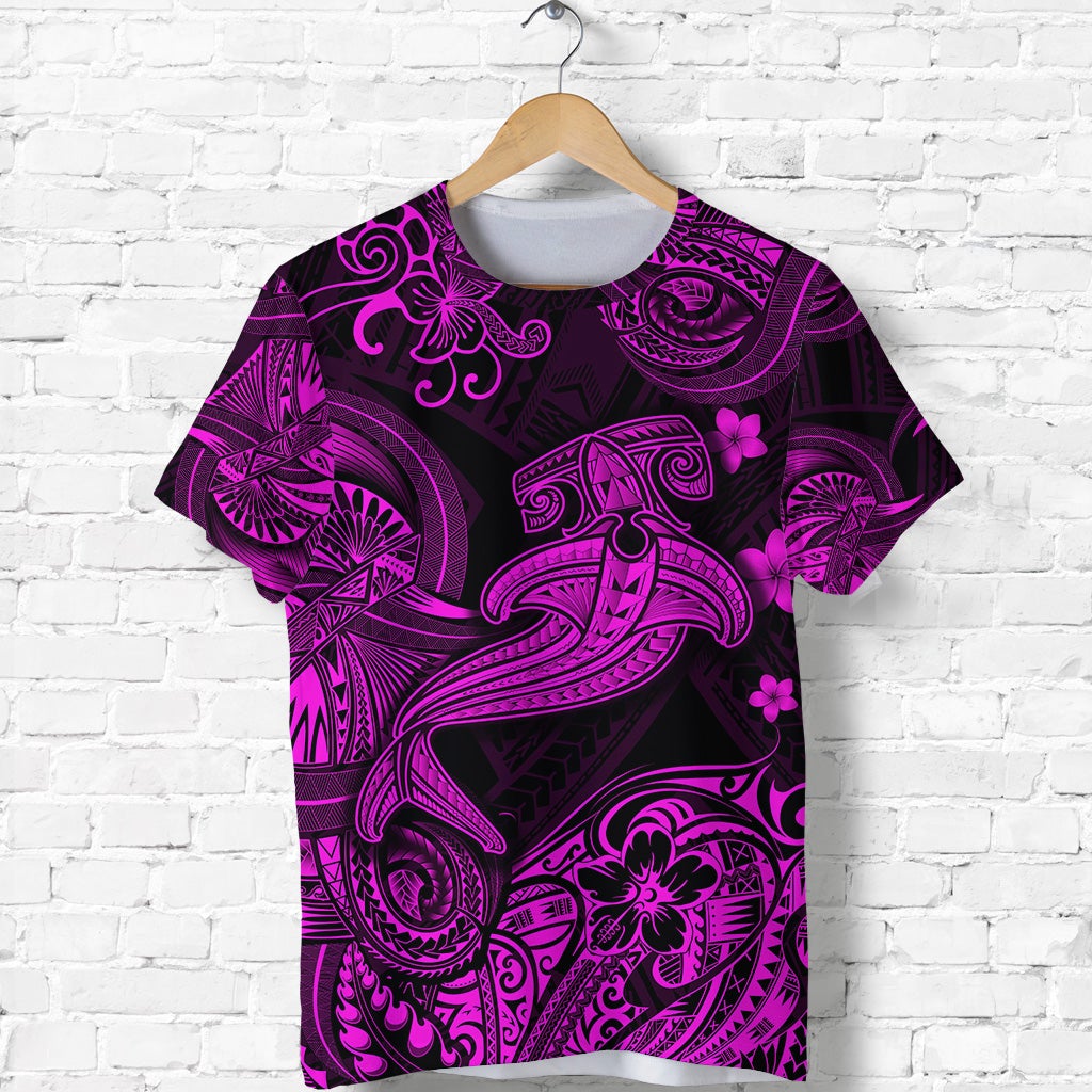 Custom Hawaii Hammer Shark Polynesian T Shirt Unique Style Pink LT8 - Wonder Print Shop