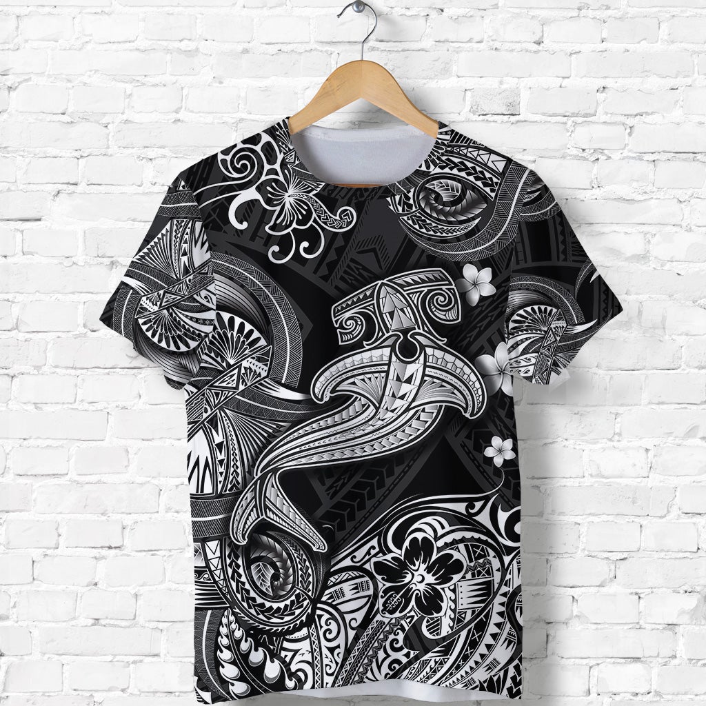 Hawaii Hammer Shark Polynesian T Shirt Unique Style Black LT8 - Wonder Print Shop