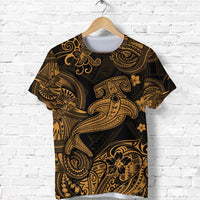 Custom Hawaii Hammer Shark Polynesian T Shirt Unique Style Gold LT8 - Wonder Print Shop
