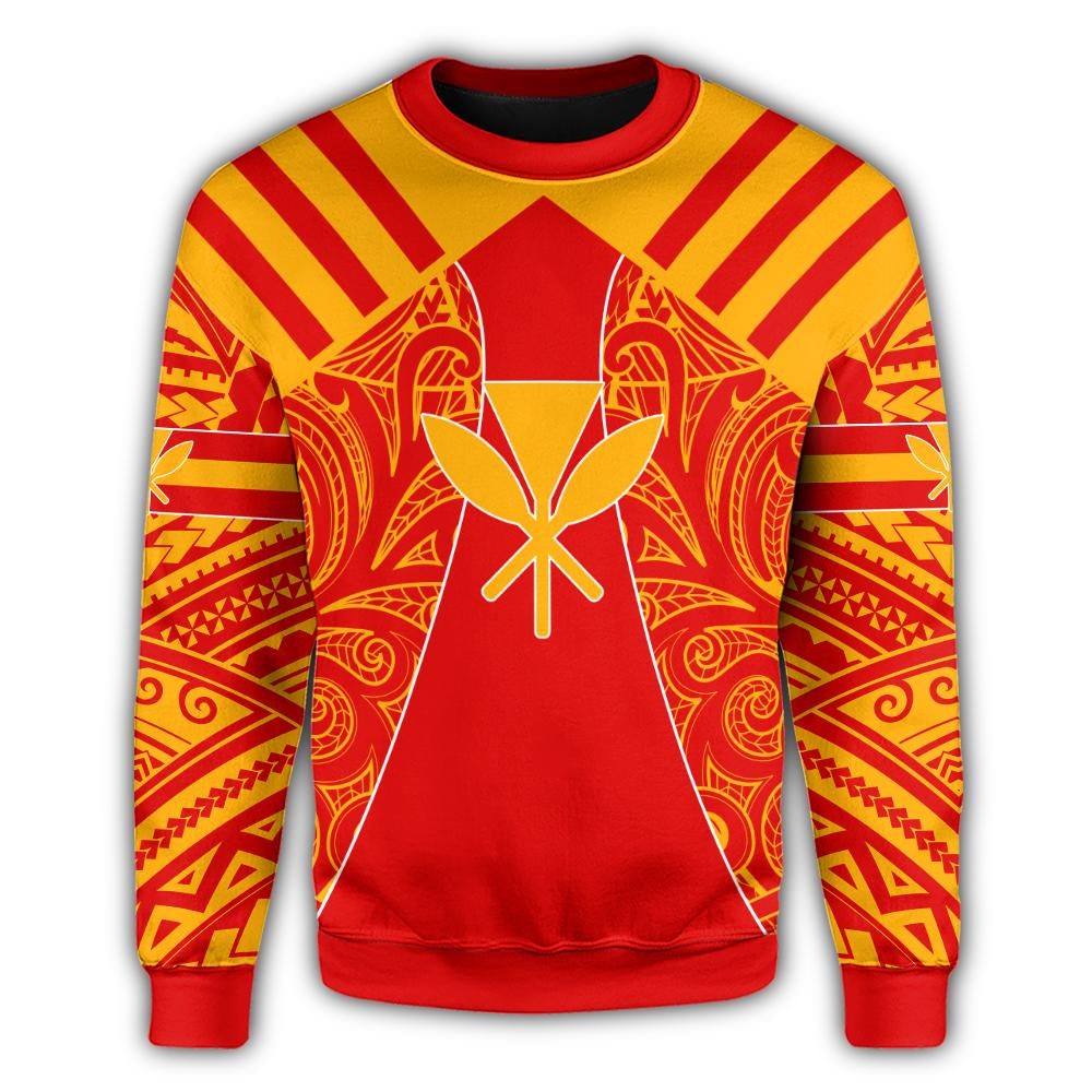 Hawaii Kanaka Football Jersey Polynesian Sweatshirt - Royal - Victor Style - Wonder Print Shop