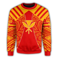 Hawaii Kanaka Football Jersey Polynesian Sweatshirt - Royal - Victor Style - Wonder Print Shop