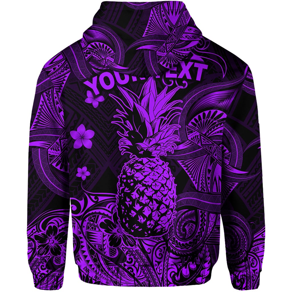 Custom Hawaii Pineapple Polynesian Zip Hoodie Unique Style Purple LT8 - Wonder Print Shop